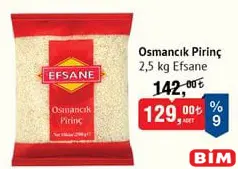 EFSANE OSMANCIK PİRİNÇ 2,5 KG